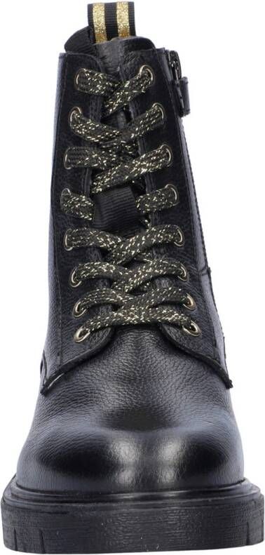 Nelson Kids leren veterboots zwart