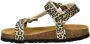 Nelson Kids suède sandalen met panterprint beige zwart - Thumbnail 2
