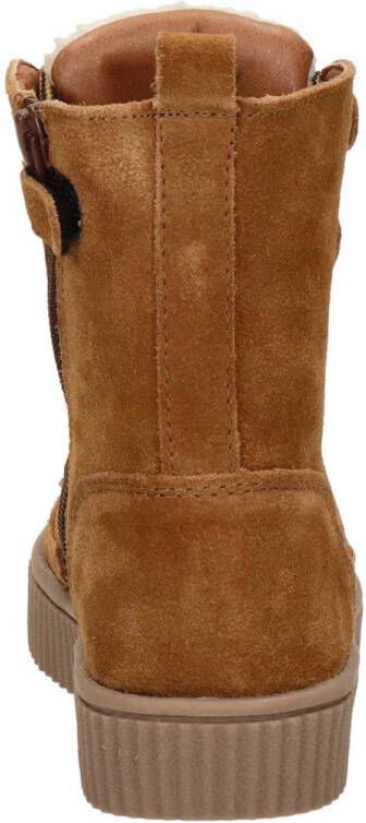 Nelson Kids suède veterboots cognac