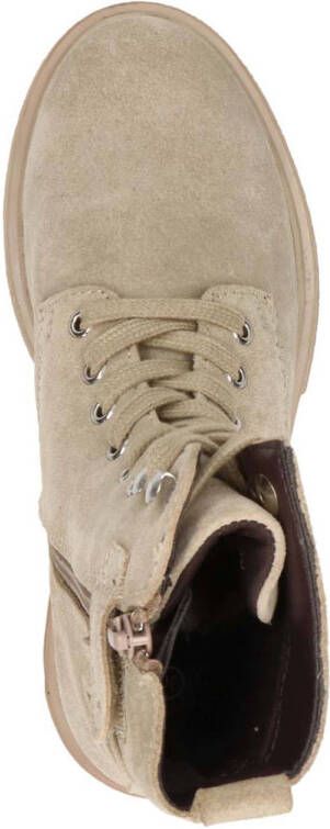 Nelson Kids suede veterlaarzen beige