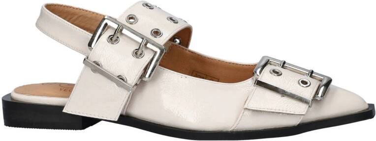 Nelson lak slingback loafers ecru