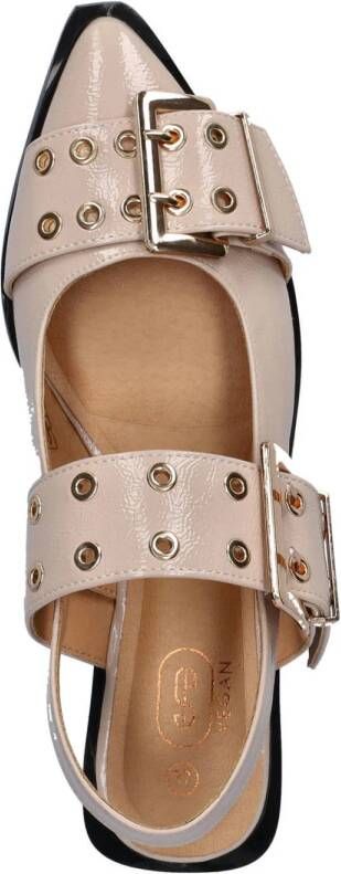 Nelson lak slingback loafers taupe