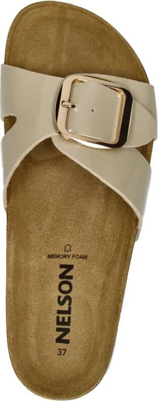 Nelson lak slippers beige