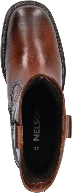 Nelson leren enkellaarzen cognac