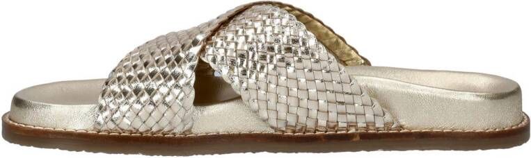 Nelson leren slippers goud