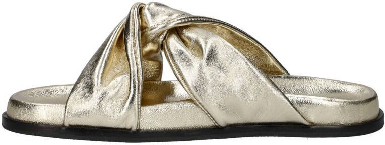 Nelson leren slippers goud