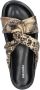 Nelson leren slippers met slangenprint zwart beige - Thumbnail 3