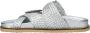 Nelson leren slippers zilver - Thumbnail 2