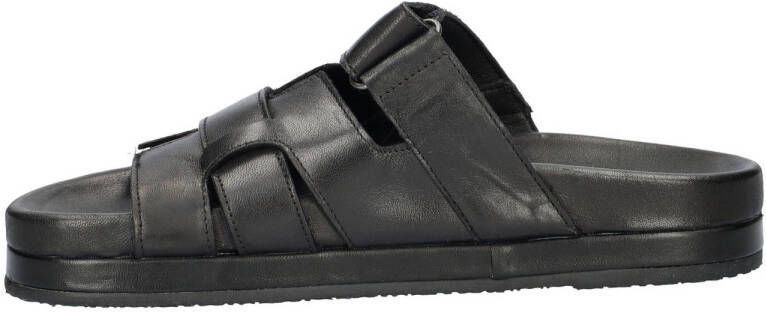 Nelson leren slippers zwart