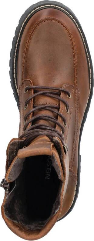 Nelson leren veterboots bruin