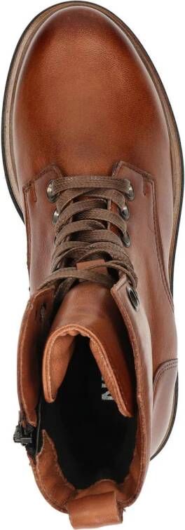 Nelson leren veterboots cognac