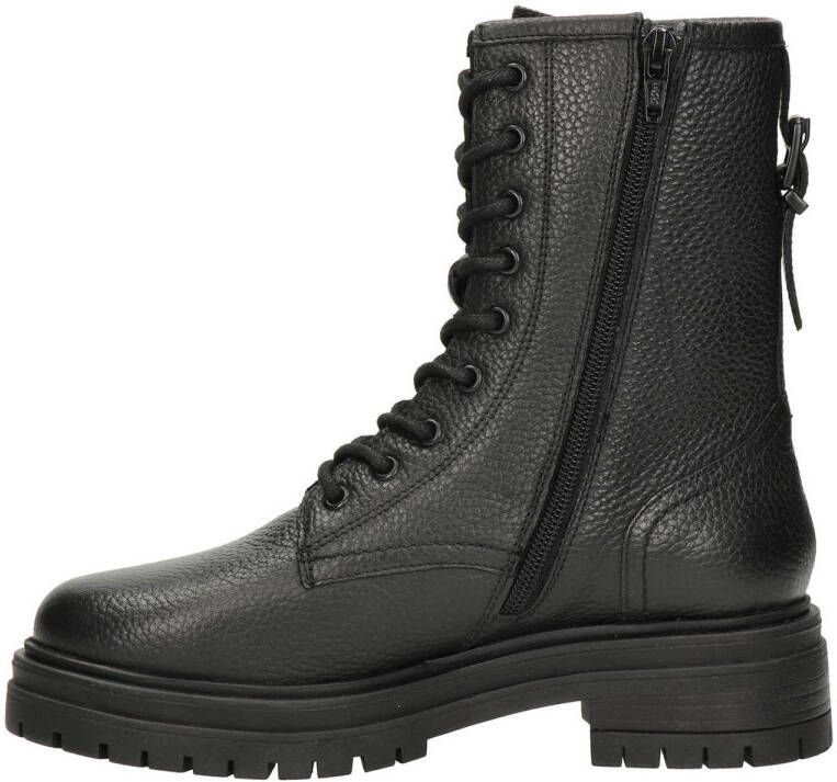 Nelson leren veterboots zwart