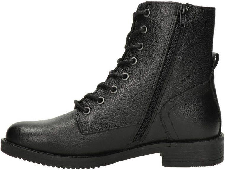 Nelson leren veterboots zwart