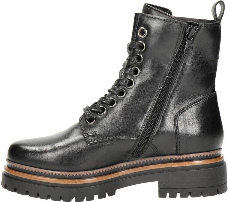 Nelson leren veterboots zwart