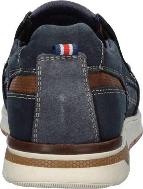 Nelson nubuck instappers donkerblauw