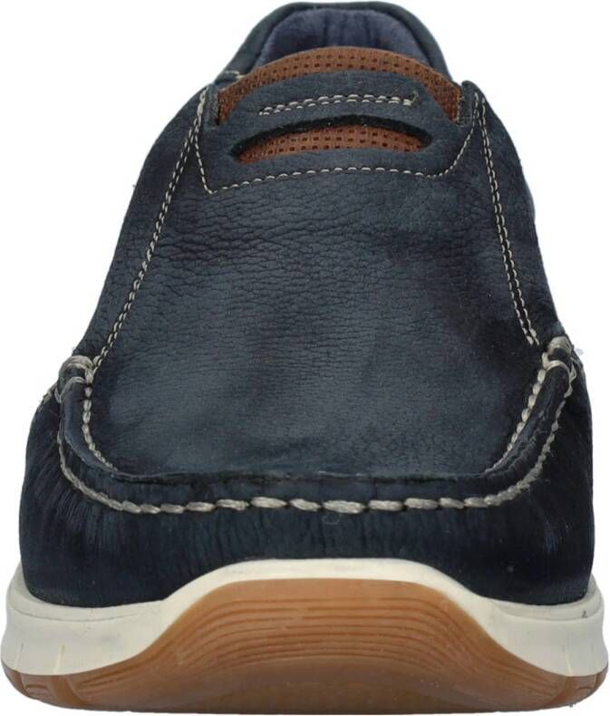 Nelson nubuck instappers donkerblauw