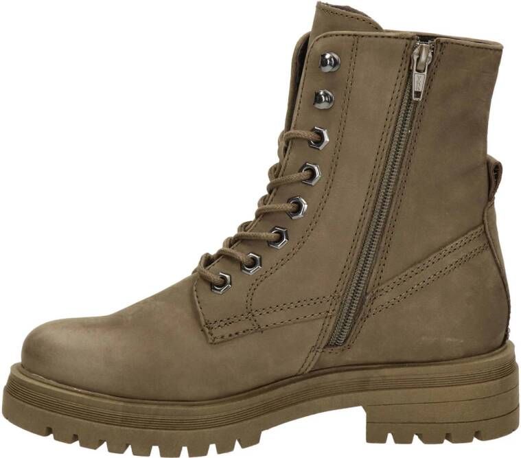 Nelson nubuck veterboots groen