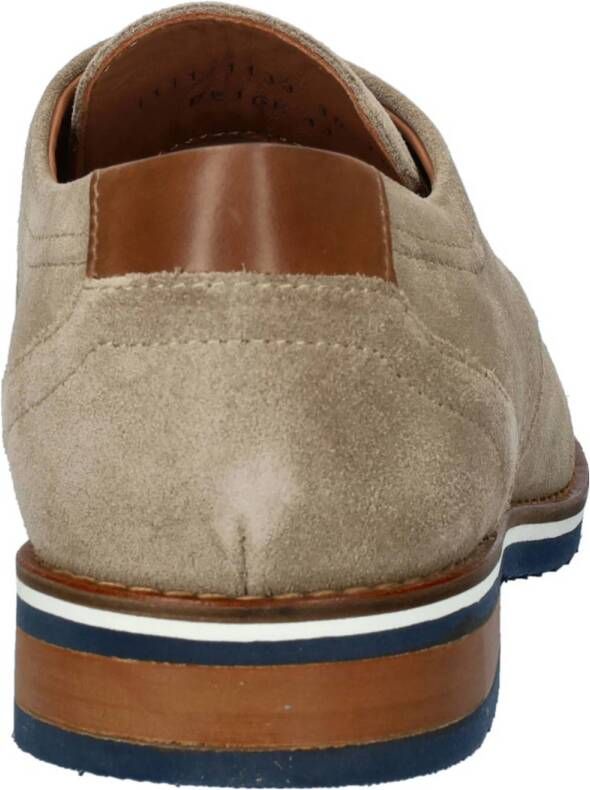 Nelson Roman suède veterschoenen beige