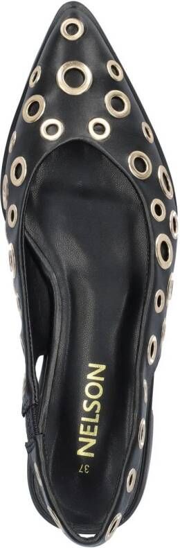 Nelson slingback loafers met eyelets zwart