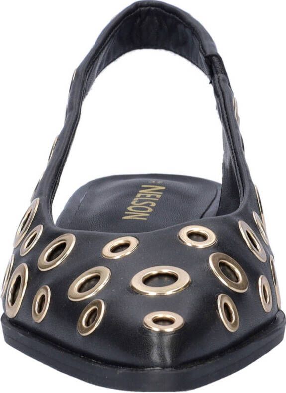 Nelson slingback loafers met eyelets zwart