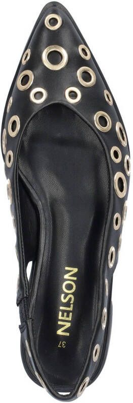 Nelson slingback loafers met eyelets zwart