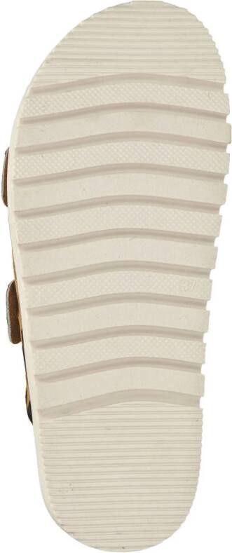 Nelson slippers met ponyhair en panterprint cognac zwart