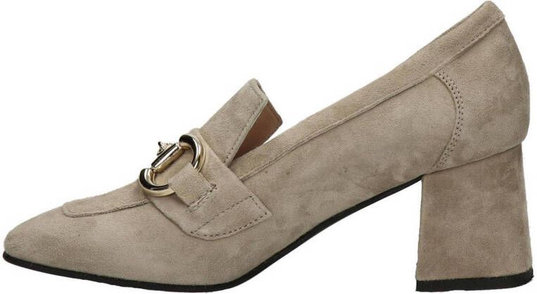 Nelson suède pumps met gesp taupe