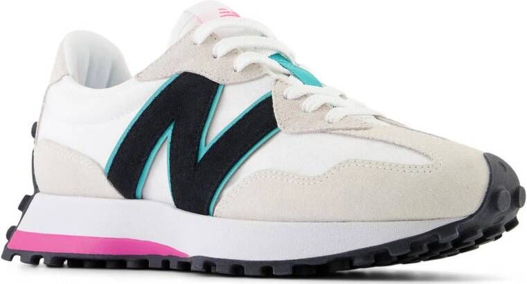 New Balance 327 90's sneakers wit zwart fuchsia aqua