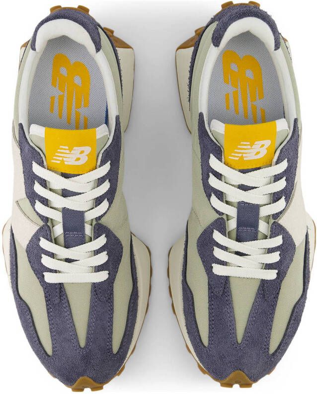 New Balance 327 sneakers grijsblauw mintgroen geel