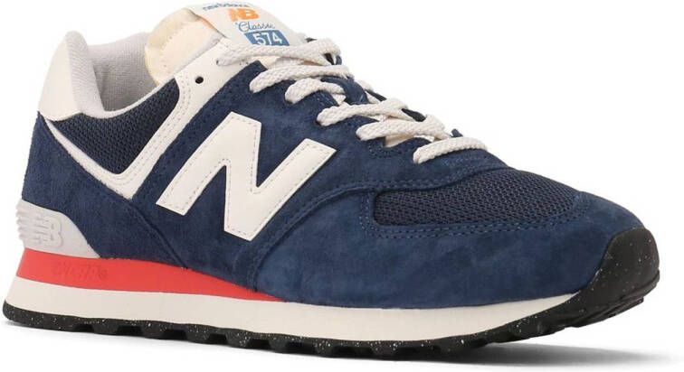 New Balance 574 sneakers donkerblauw wit rood