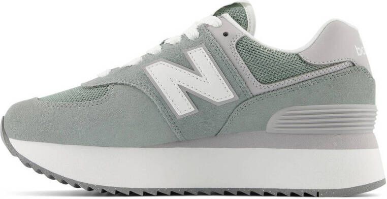 New Balance 574 sneakers grijsgroen wit