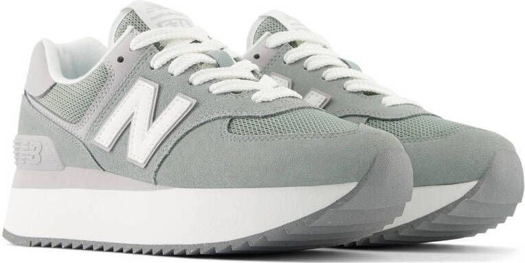 New Balance 574 sneakers grijsgroen wit