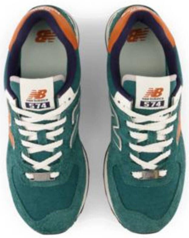 New Balance 574 sneakers groen oranje wit