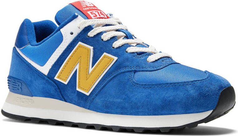 New Balance 574 V2 sneakers kobaltblauw geel