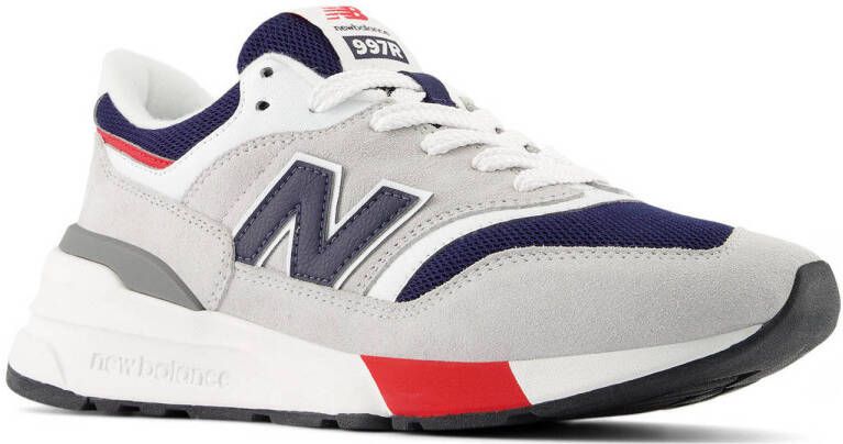 New Balance 997 sneakers lichtgrijs donkerblauw rood