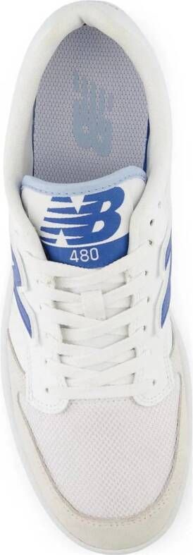 New Balance BB480 leren sneakers wit kobaltblauw