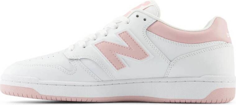 New Balance BB480 leren sneakers wit lichtroze