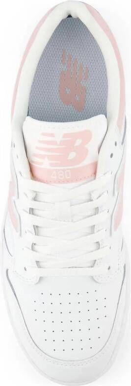 New Balance BB480 leren sneakers wit lichtroze