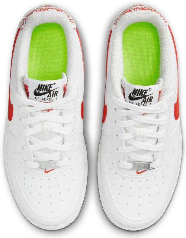 Nike Air Force 1 Crater sneakers wit rood geel