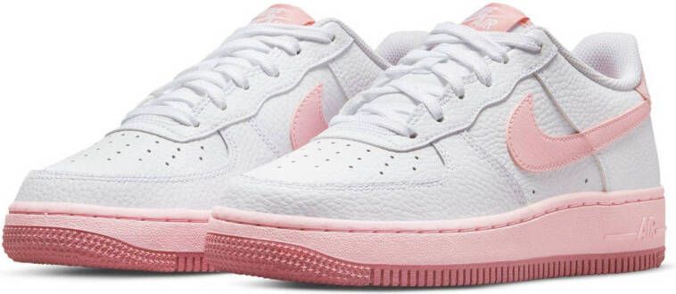 Nike Air Force 1 sneakers wit roze