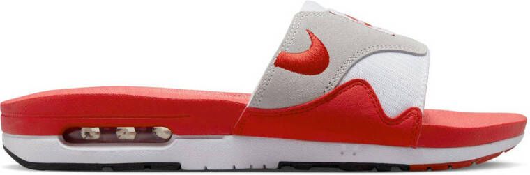 Nike Air Max 1 Slide slippers rood wit