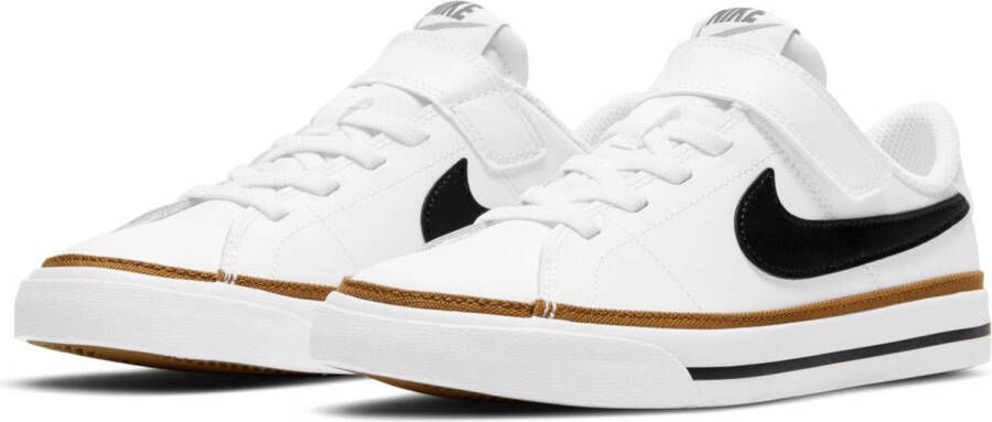 Nike Court Legacy sneakers wit zwart camel
