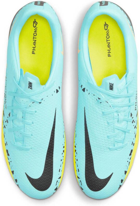 Nike Phantom GT2 Academy FG MG Sr. voetbalschoenen lichtblauw zwart geel
