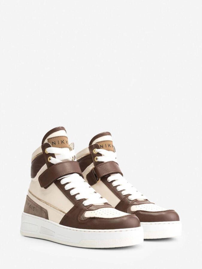 NIKKIE May leren sneakers bruin multi