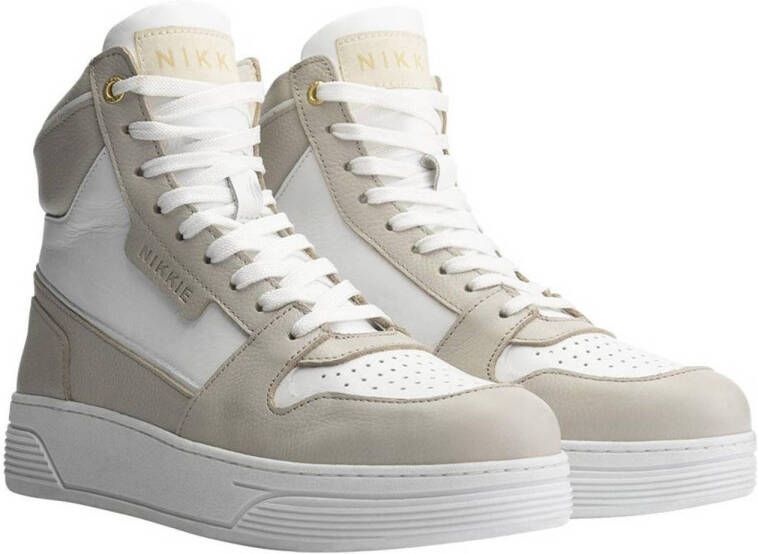 NIKKIE Xara leren sneakers beige wit