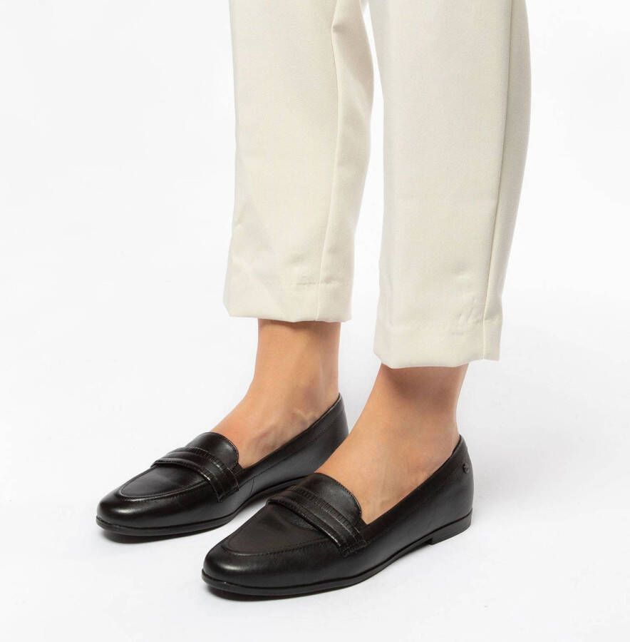 No Stress leren loafers zwart