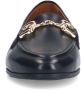 No Stress Dames Zwarte leren loafers met gouden chain - Thumbnail 5