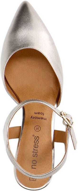 No Stress leren pumps goud