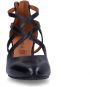 No Stress Dames Zwarte leren pumps met ritssluiting - Thumbnail 4