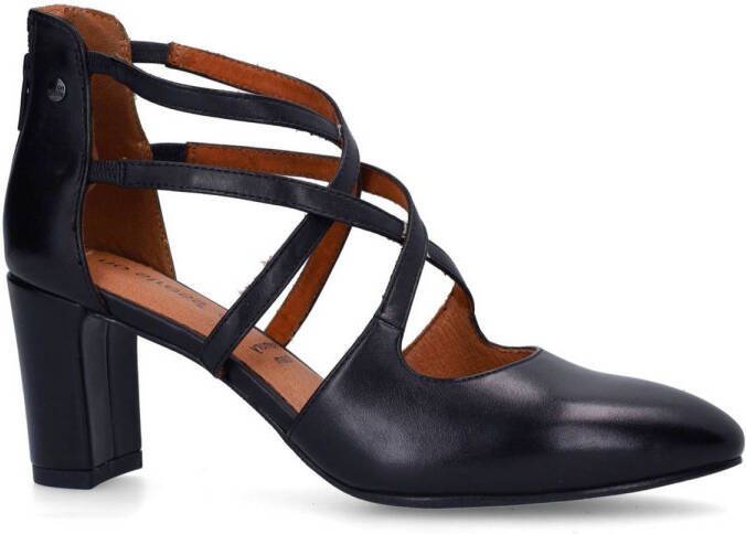 No Stress leren pumps met bandjes zwart